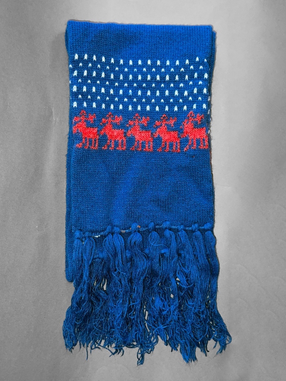 UNISEX Vintage 80s Reindeer Pattern Scarf